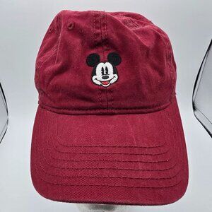 Disney Mickey Mouse Adults Red Adjustable Baseball Cap Hat Casual Outdoors